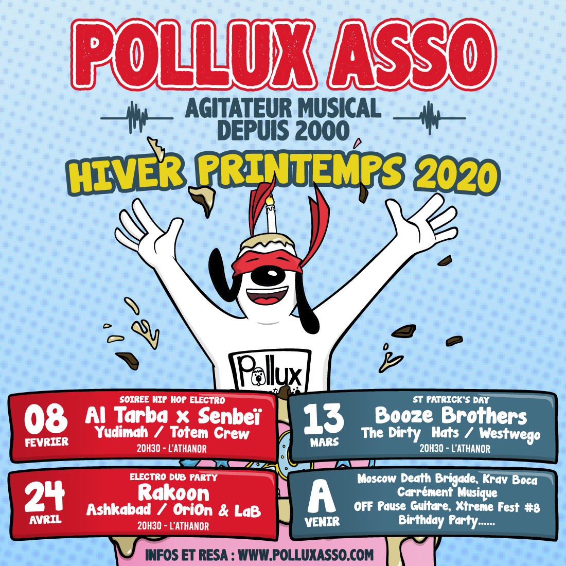 Programmation Hiver printemps 2020 concerts Pollux association